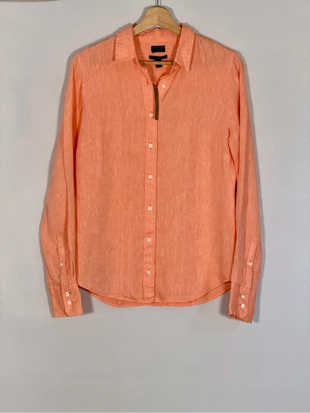 NWT J.Crew Baird McNutt Irish Linen Perfect Shirt Coral Size 6